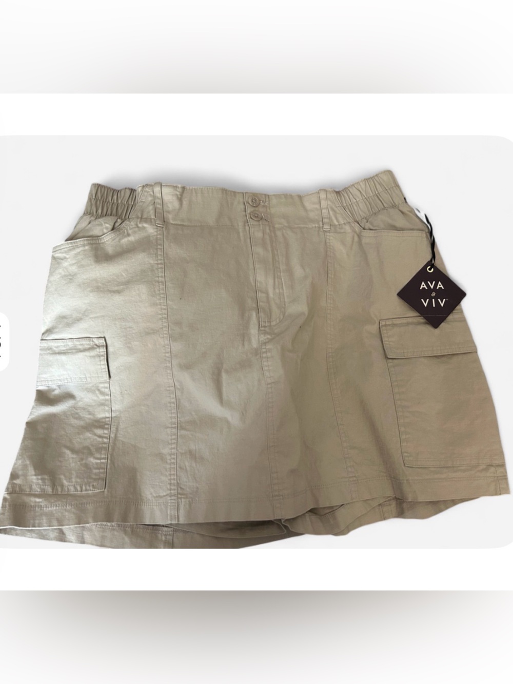 NWT Ava & Viv Cargo Skort Tan Khaki Plus Size 1X